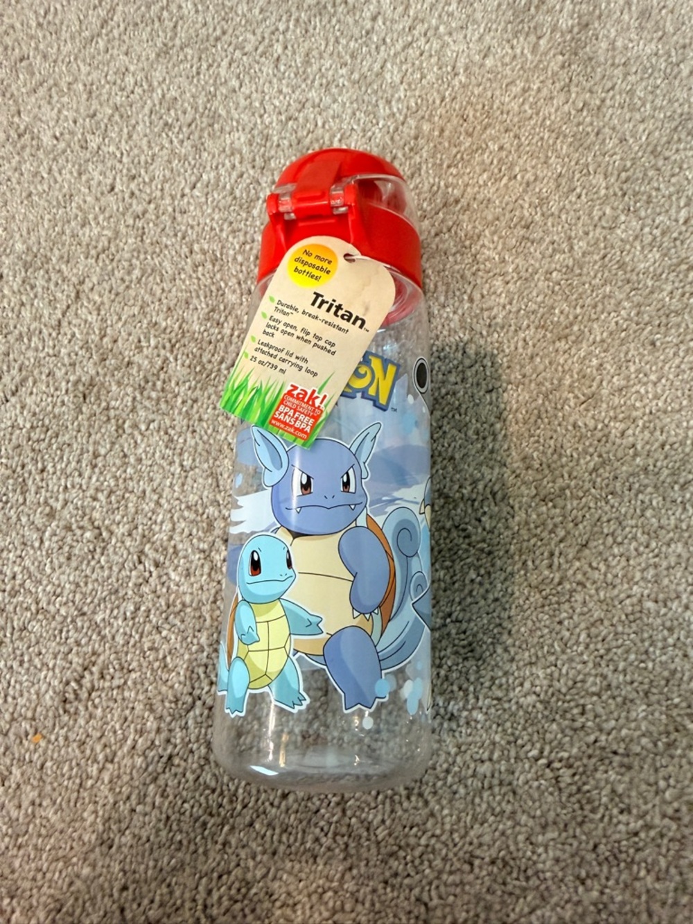 Pokemon Reusable Tritan Plastic Water Bottle with Flip Top Cap 25 Oz.
